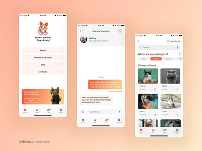 Mobile App for an animal shelter