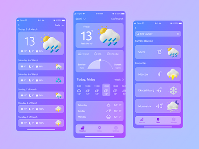 Weather App 3d 3d art app app design application application ui design minimal ui ux weather weather app