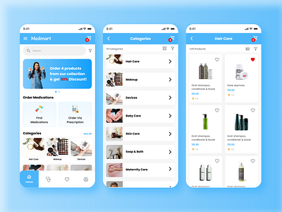 Medmart app cart clean design design e commerce medical pharmacy ui uiux ux