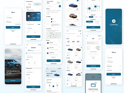 Car rental app design adobe xd app car car rental checkout clean design design design system figma interaction design ios mobile app rent renting ui uidesign uiux ux xd