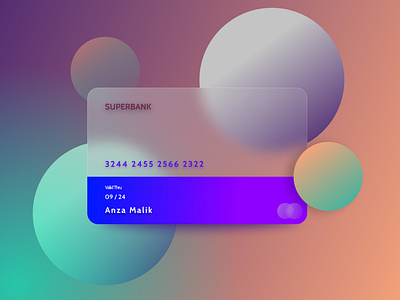 Glassmorphism Credit Card Design