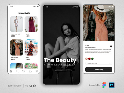 Fashion App Ui cuberto dailyui designinspirations dress app ecommerce app fashion app fashion web figma landing page minimalistic new designs new style trending trending ui trendy preset trendy t shirt design ui uiux