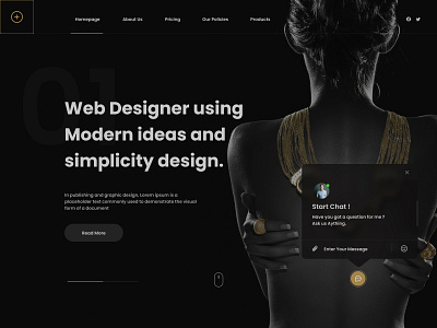 The Designer landing page UI
