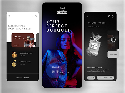 Aroma Store mobile UI design
