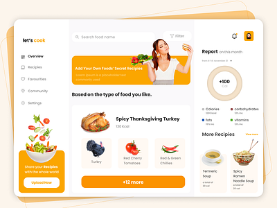 Food Recipes Webpage UI design branding cuberto dailyui dashboard design template designinspirations figma flat food food app freebie light theme minimalistic new design trendy design ui uiux website design