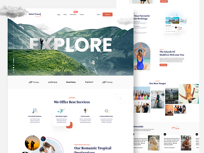 Travel Agency Landing Page home page homepage inspiration landing page design minimal travel travel agency travel page web web page webpage