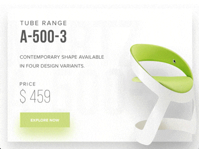 Product page interaction animationchair banner card description furniture principle product sketch