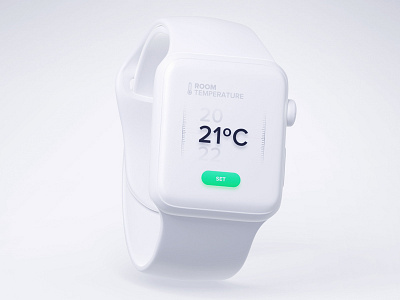 Temperature set - UI control iwatch minimal temperature ui ux wearable