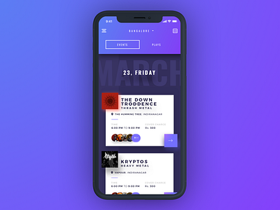 Events & Plays discovery concept events ios iphonex ui ux