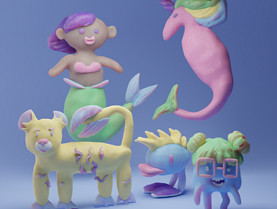3D characters 3d 3d art 3d character 3d fish character cinema 4d design