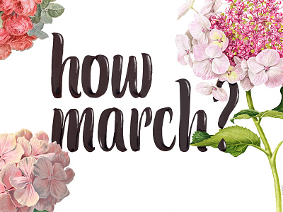 How March? calligraphy flowers lettering march spring