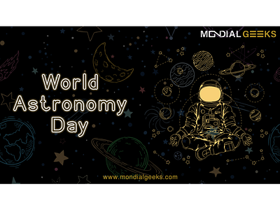 World Astronomy Day adobe astronaut astronomy astronomyday clean design designinpiration digitalart graphic design isro minimal mondialgeeks