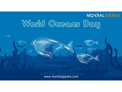 World Oceans Day adobe design designinpiration digitalart environmentgraphics graphic design mondialgeeks oceans worldoceansday