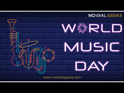 World Music Day branding design designinpiration digitalart graphic design mondialgeeks music musicday musiclife musiclove worldmusicday