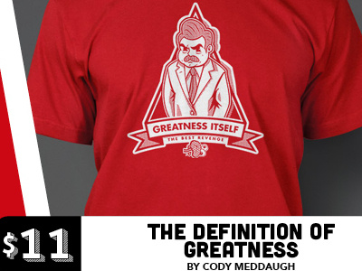 The Definition of Greatness NOW FOR SALE bacon illustration parks recreations ron swanson steak swanson