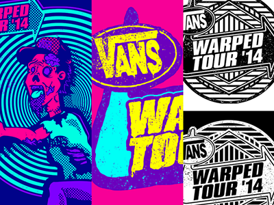 Warped Tour submissions. illustration retro texture vibrant