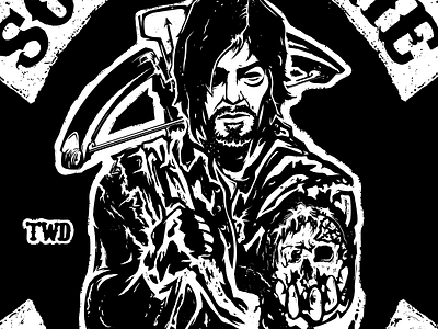 Sons of the Walking Dead amc daryl daryl dixon dead illustration soa sons of anarchy texture the walking dead zombie