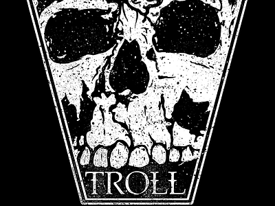 Troll coffin illustration skull texture