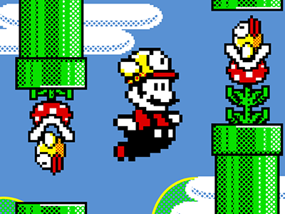 I hate you Flappy Bird 8bit illustration mario