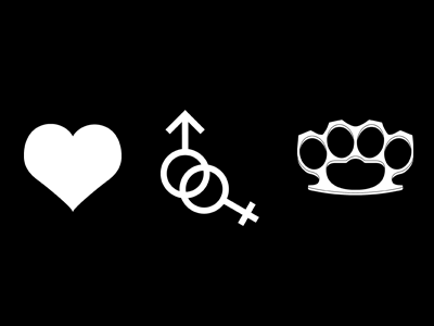 Symbols brass knucks female heart knuckles male symbols