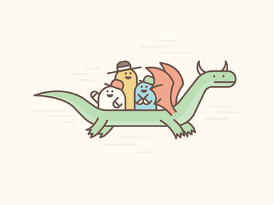 Enjoy Your Commute! dragon illustration