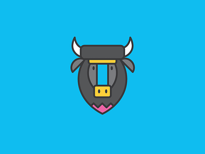 Buffalo animals icons illustration