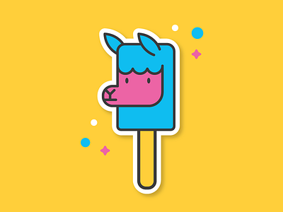 Alpaca on a Stick...er animals icons illustration sticker