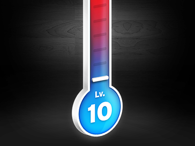 Level Thermometer blue level red thermometer
