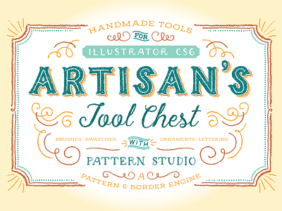 Artisan's Tool Chest artisan border brushes frame handdrawn handlettering handmade modern ornament pattern swatch vintage