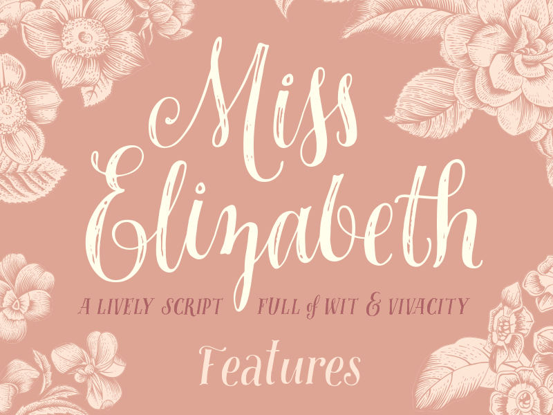 Miss Elizabeth - OpenType Features feminine font opentype script type typeface