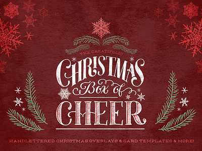 The Creatifolio Christmas Box of Cheer! christmas clipart handlettering holiday lettering snowflake