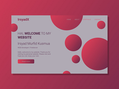 Landing page for personal Website.