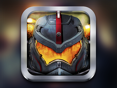 Pacific Rim App Icon afandi apple apps blue icon ios ivan monster movie red robot silver steel