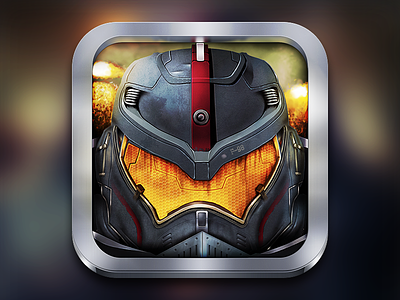 Pacific Rim App Icon afandi apple apps blue icon ios ivan monster movie red robot silver steel