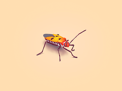 Bug bug illustration insect red scary small yellow