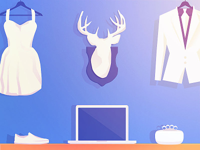 Products blue clutch deer head dress illustration macbook products shoes shop store suit