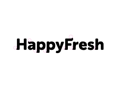 HappyFresh brand handlettering happyfresh logotype process proportion type