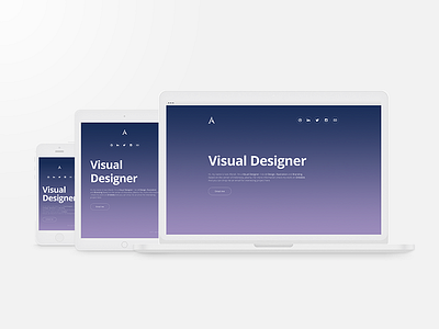 Personal Website blue design designer one page personal simple ui visual web website