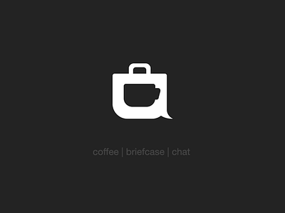 Coffee | Briefcase | Chat briefcase business chat coffee illustrations logo logomark mark negative space
