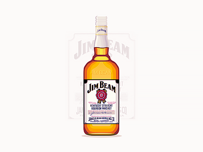 Jim Beam alcohol bottle bourbon drinks illustrations jim beam kentucky old west whiskey