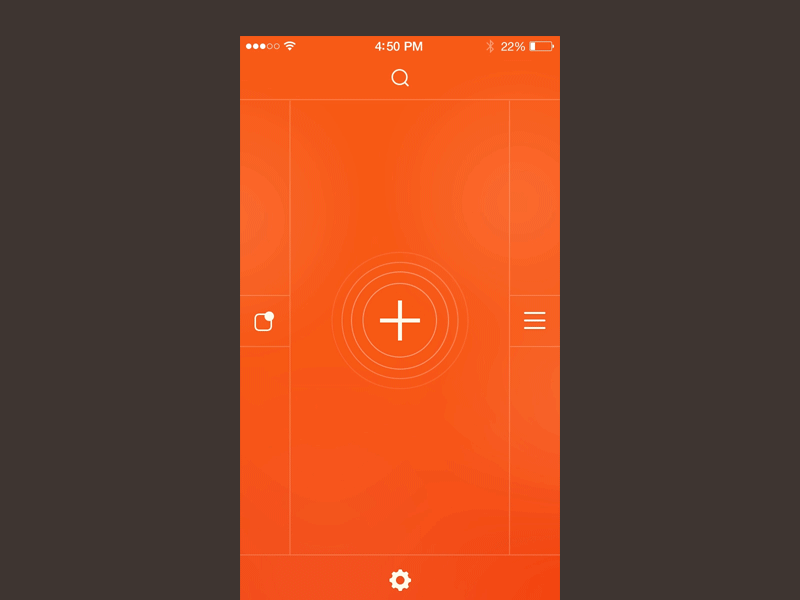 Menu Navigation app contact design interface ios iphone mobile orange ui ui design