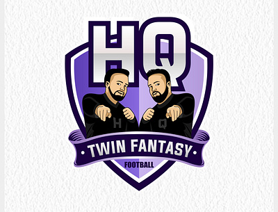 HQ TWIN FANTASY FOOTBALL branding design logo vector