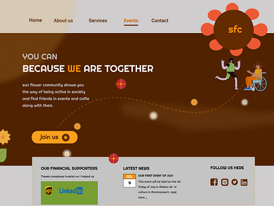An event holder community website branding graphic design logo