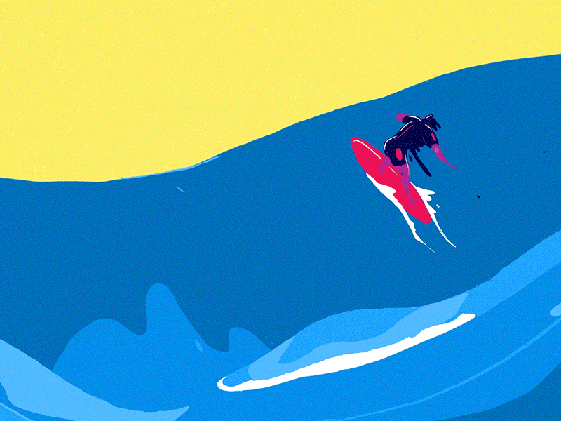 Surf's Up Brah! animation cel culturelle gif loop surf surfer traditional water waves