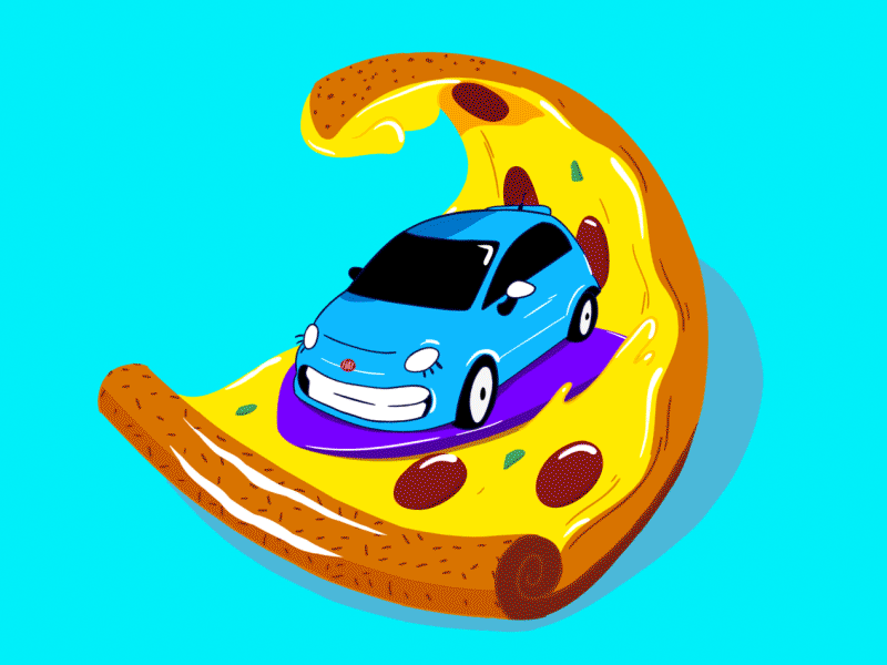Pizza Car Loop animation car fiat loop pizza