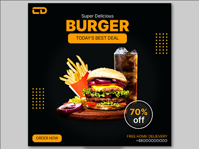 Social media Template ai burger design designer flyer flyer design graphic hotel illustrator media menu photoshop psd social template ui ux vector