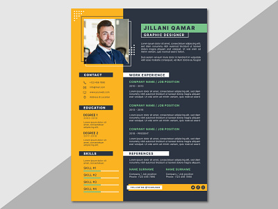 Resume CV curriculum vitae Design ai curriculum curriculum vitae cv design designer graphic graphic designer illustrator photoshop psd resume vector vitae