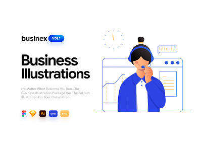 Businex - Business Illustrations art business businex colorful download fiction flatline illustration illustration art illustration pack jobs pack package ui ux vector