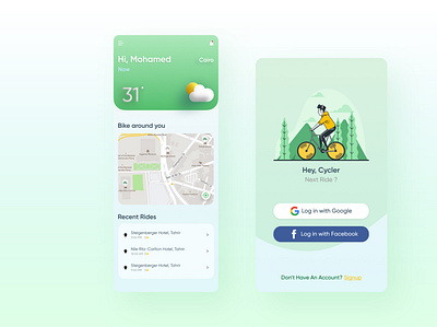 Cycler Rent Cycling App 3d animation app design graphic design illustration illustrator logo ui ux