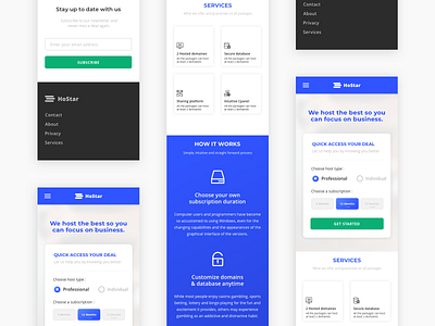 HoStar Landing Page - Responsive Mobile Version branding ios app design landing page design landing page ui mobile one page design responsive design responsive website service page sketch typography ui ux design ui design uidesign user experience